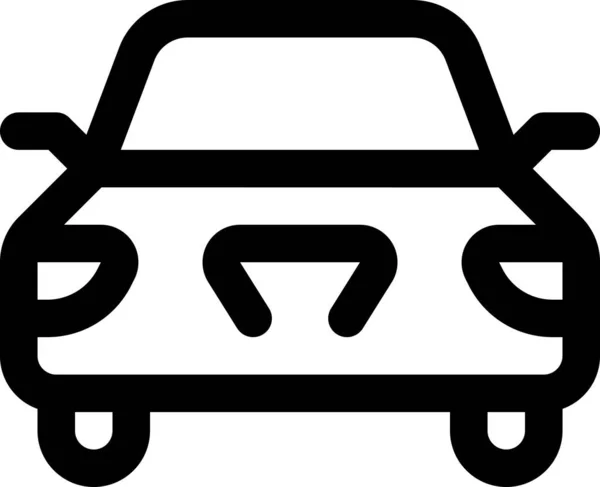 Coche Coche Icono Delantero Estilo Esquema — Vector de stock