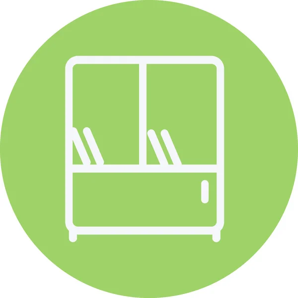 Készülékek Könyvespolc Bútor Ikon Körvonalazott Stílusban — Stock Vector