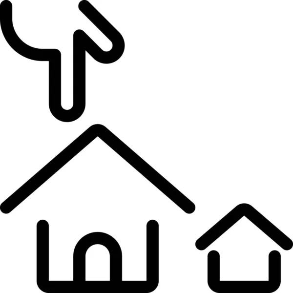 Klicken Sie Auf Immobilien Lieblings Symbol Umrissstil — Stockvektor