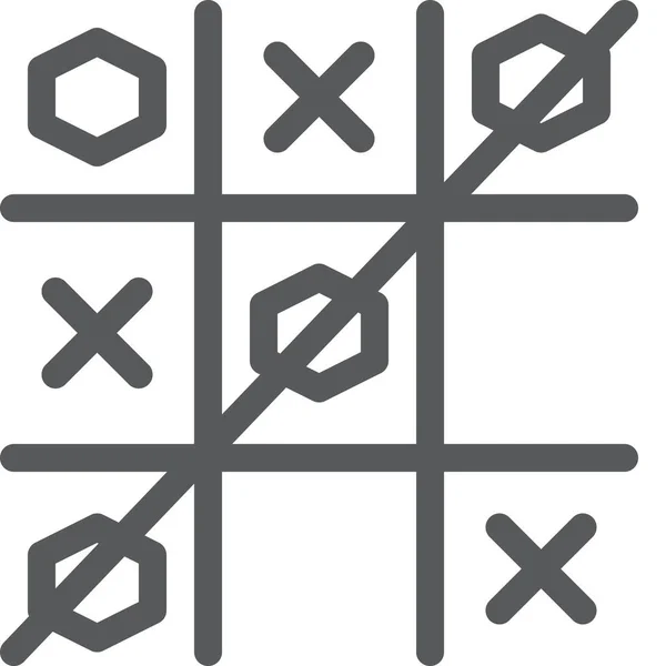 Tac Tic Toe Symbol Outline Stil — Stockvektor