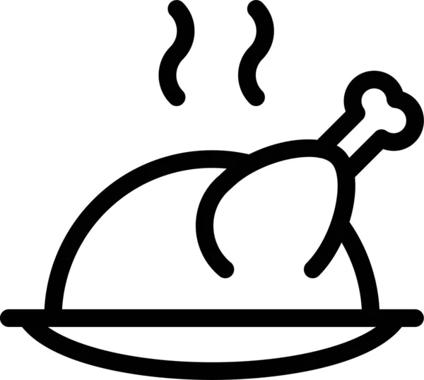 Dierlijke Kok Koken Pictogram Omtrek Stijl — Stockvector