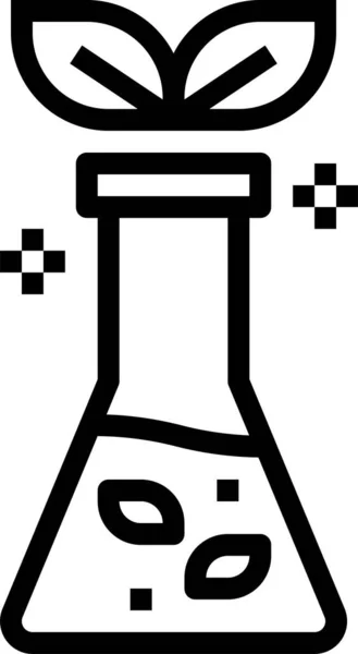 化学教育烧瓶图标的轮廓风格 — 图库矢量图片