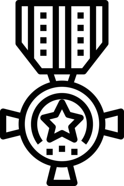 Emblem Medalj Kvalitet Ikon Militära Kriget Kategori — Stock vektor
