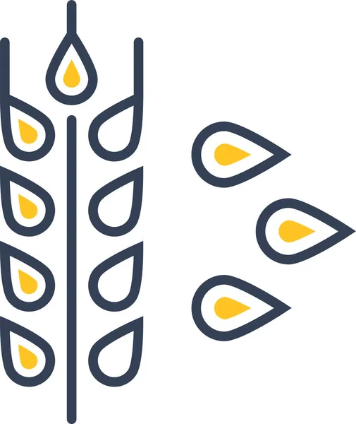 Осенняя Икона Пшеницы Очертаниях — стоковый вектор