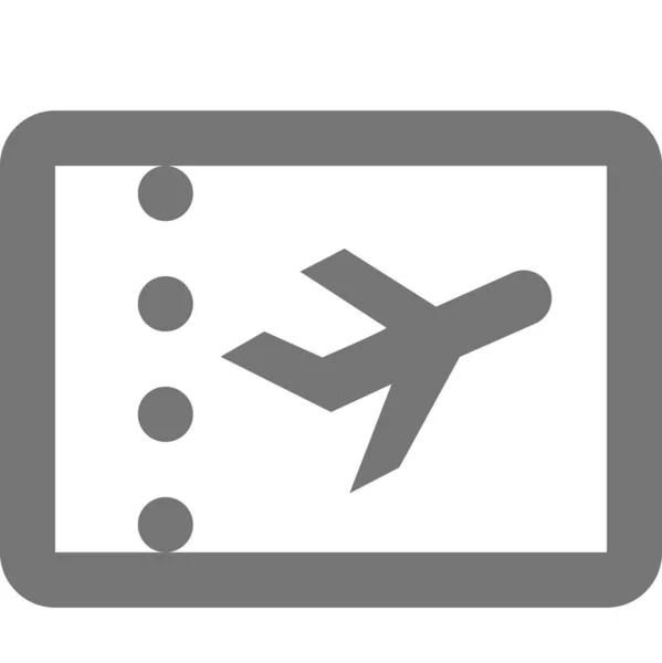 Airplane Ticket Plane Icon Outline Style — Stock Vector