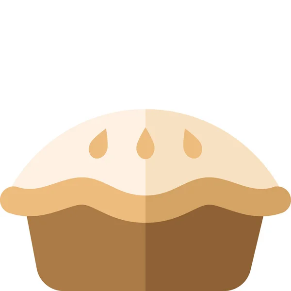 Ciasto Płaskie Jedzenie Napoje Ikona Płaskim Stylu — Wektor stockowy