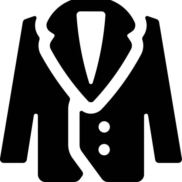 ソリッドスタイルのブレザースーツコートジャケットアイコン — ストックベクタ