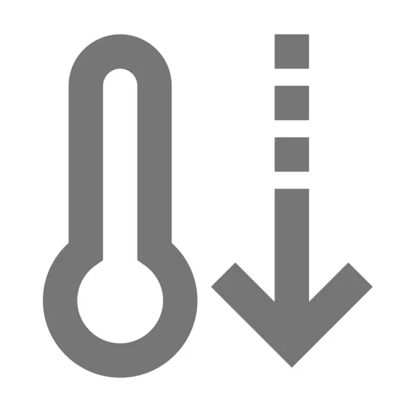 Μείωση Εικονίδιο Βέλους Θερμόμετρο Στυλ Περίγραμμα — Διανυσματικό Αρχείο