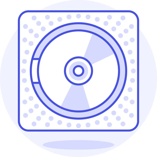 Música Dvd Icono Disco Estilo Contorno Lleno — Vector de stock