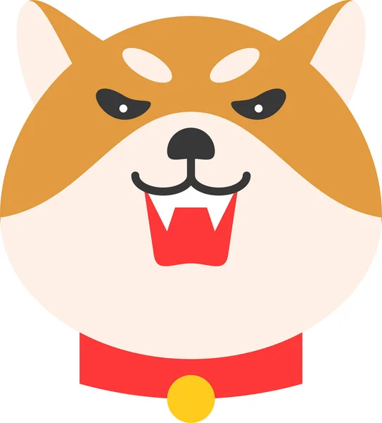 Ikon Emoji Anjing Hewan Dalam Gaya Datar - Stok Vektor