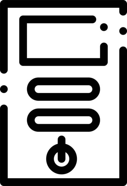 Иконка Компьютера Cpu Стиле Наброска — стоковый вектор