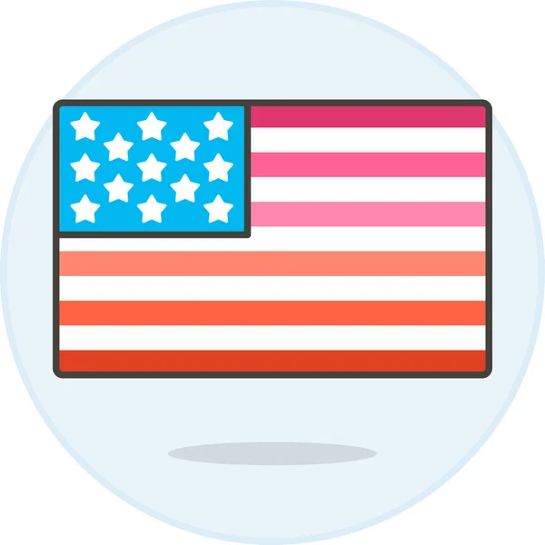 Banderas Bandera América Icono — Vector de stock
