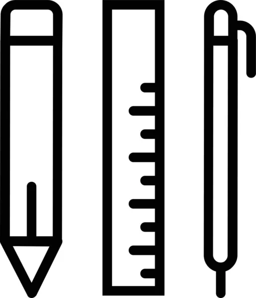 外形スタイルの幾何学ペンの鉛筆アイコン — ストックベクタ