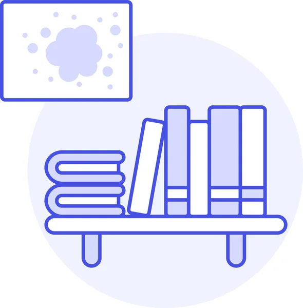 Books Bookshelf Furniture Icon Filled Outline Style — Stock Vector