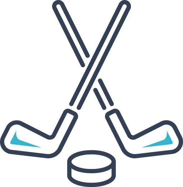 Hockey Puck Putter Εικονίδιο Στυλ Γεμάτο Περίγραμμα — Διανυσματικό Αρχείο