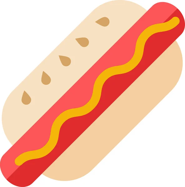 Hot Dog Flat Food Drinks Εικονίδιο Επίπεδο Στυλ — Διανυσματικό Αρχείο