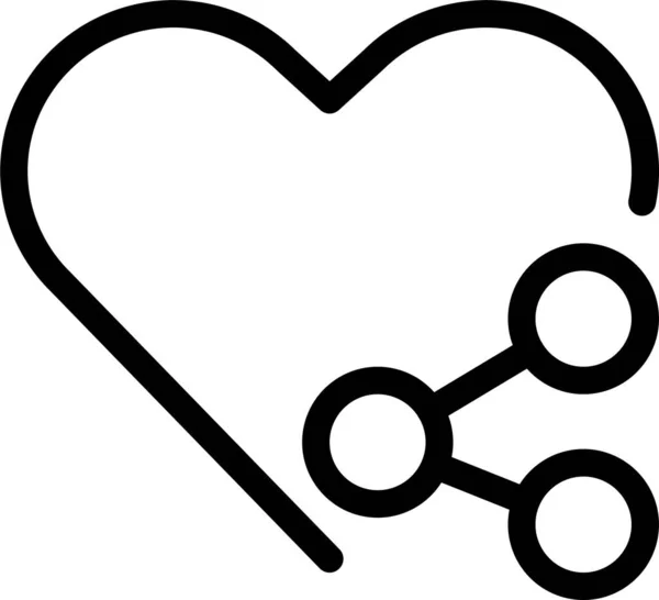 Улюблене Серце Значок Стилі Контурів — стоковий вектор