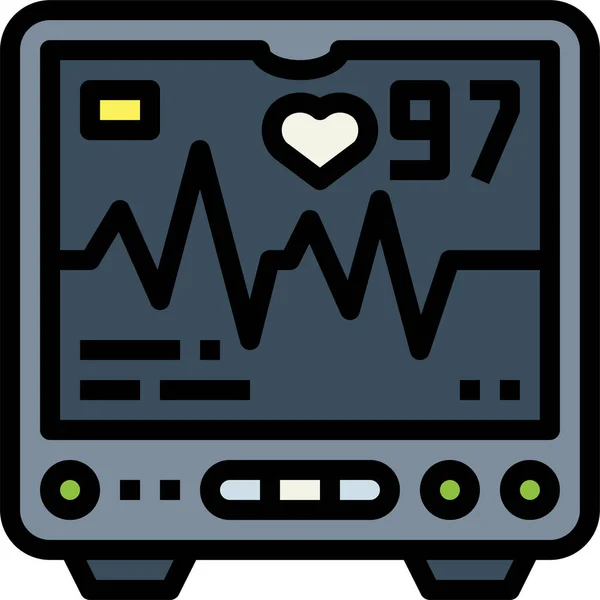 Cardiogramme Électrocardiogramme Icône Médicale Dans Catégorie Hôpitaux Soins Santé — Image vectorielle