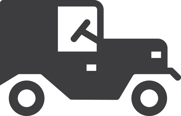 Bil Jeep Transport Ikon Fast Stil — Stock vektor