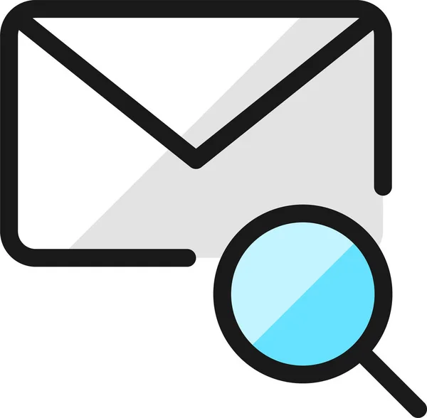 Email Action Icône Recherche Dans Style Contour Rempli — Image vectorielle