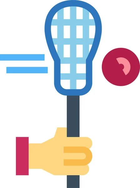 Mano Lacrosse Raqueta Icono Categoría Deporte — Vector de stock