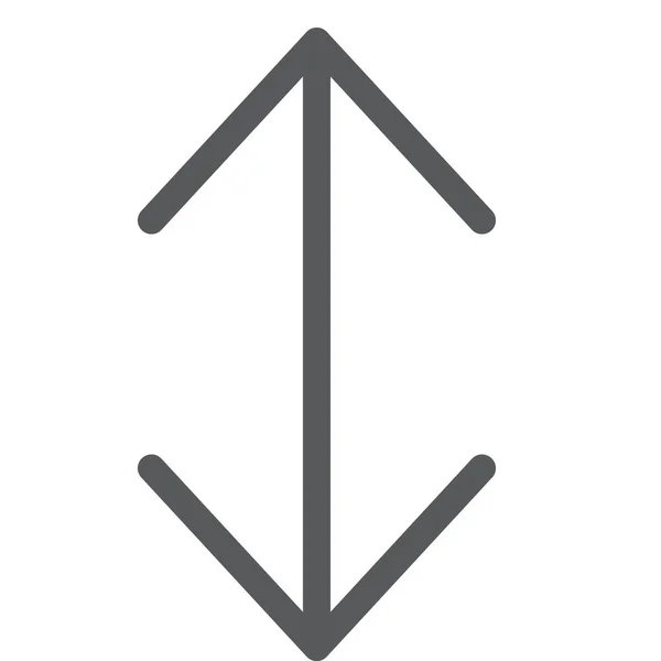 Rozbalit Ikonu Svislé Šipky Stylu Osnovy — Stockový vektor
