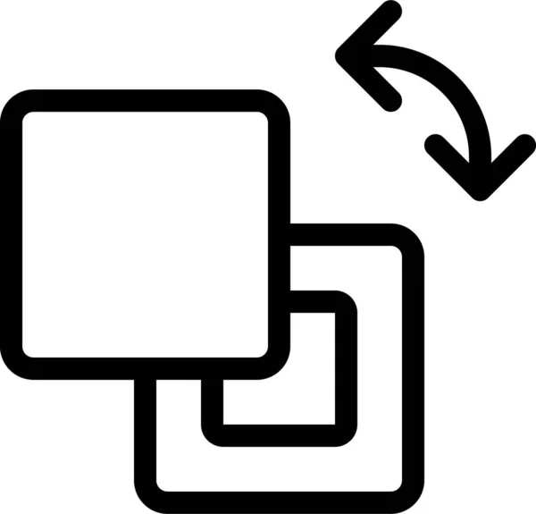Diseño Flecha Icono Frontal Estilo Contorno — Vector de stock