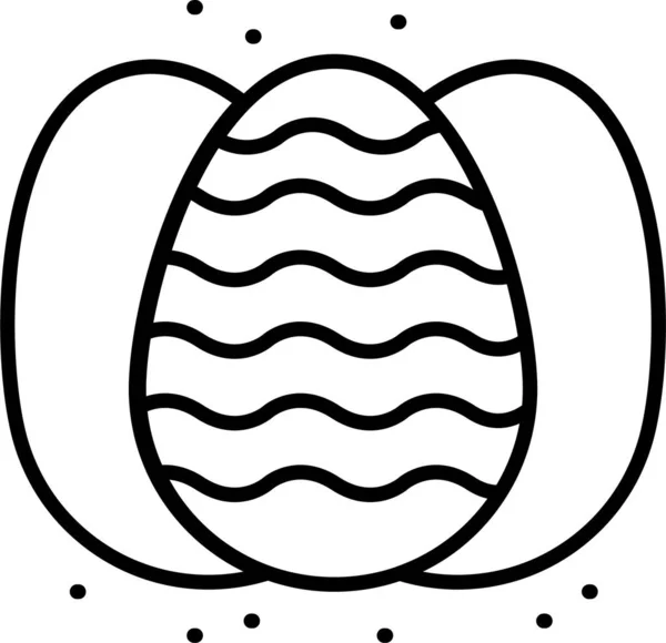 Easter Egg Nature Icon Outline Style — Stock Vector