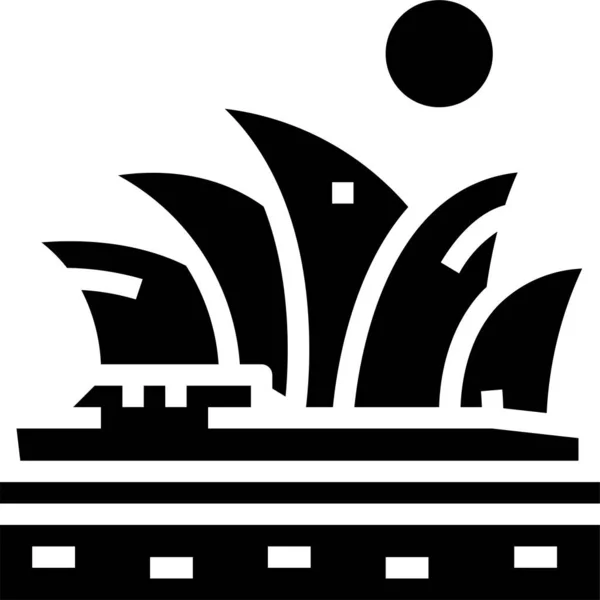 澳大利亚风格的标志性建筑图标 — 图库矢量图片