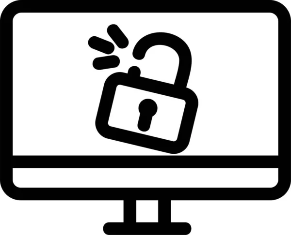 Attack Computer Concept Icon Outline Style — Stock Vector