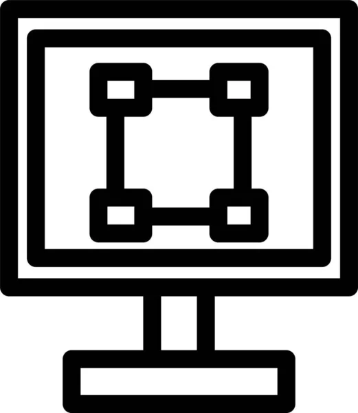 Иконка Дизайна Аппликации Стиле Наброска — стоковый вектор