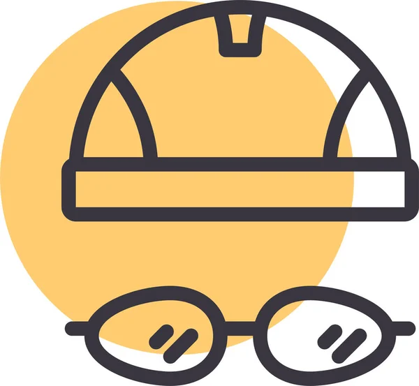 Gorra Gafas Natación Icono Categoría Recreación Hobby — Vector de stock