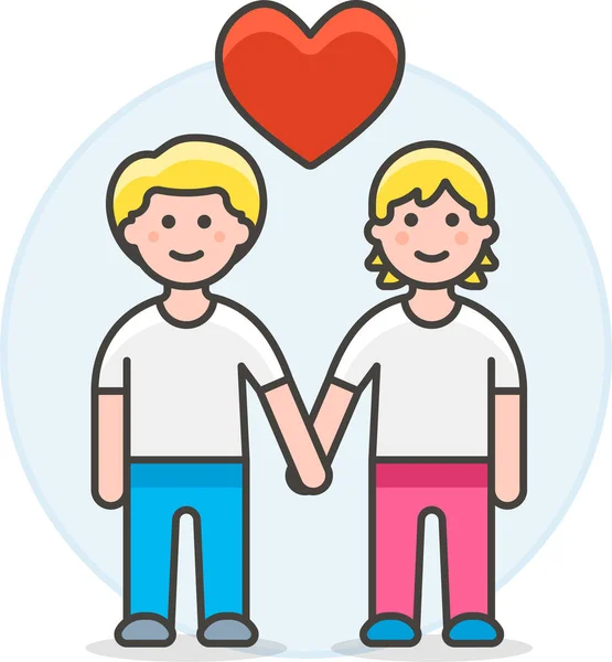 Couple Gay Main Icône — Image vectorielle