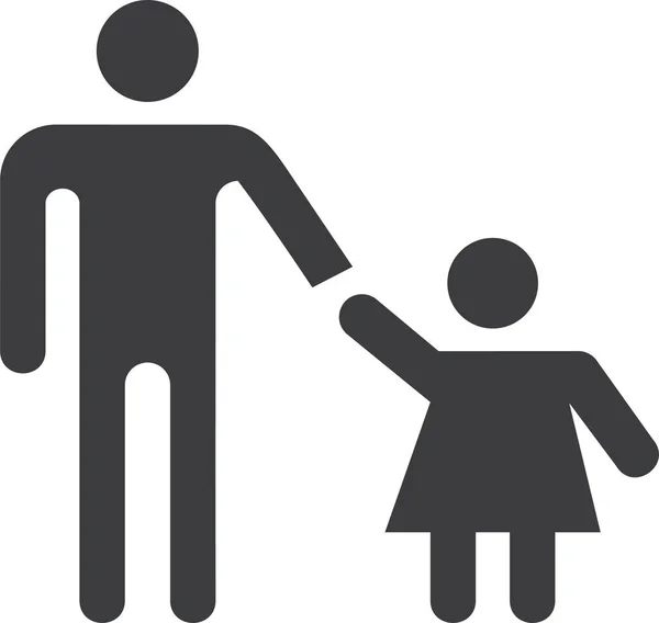 父女关系中的女儿日家庭图标 — 图库矢量图片