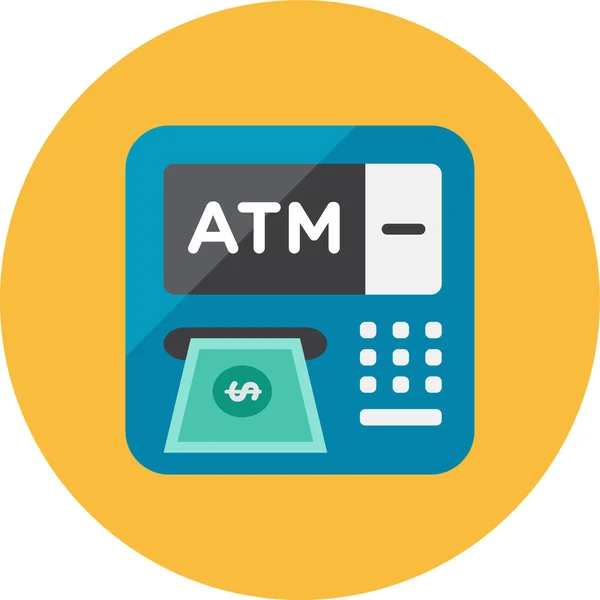 Atm Plat Shopping Ecommerce Icône Dans Style Plat — Image vectorielle