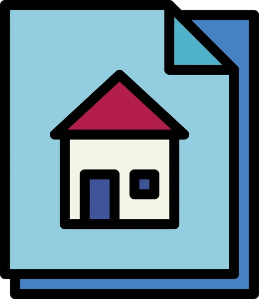 Dokumentum Home House Ikon — Stock Vector