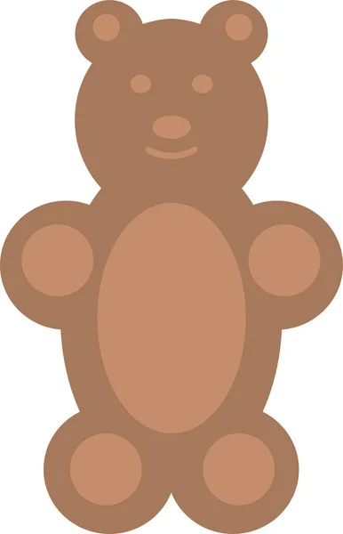 Medvěd Čokoládová Ikona Plochém Stylu — Stockový vektor