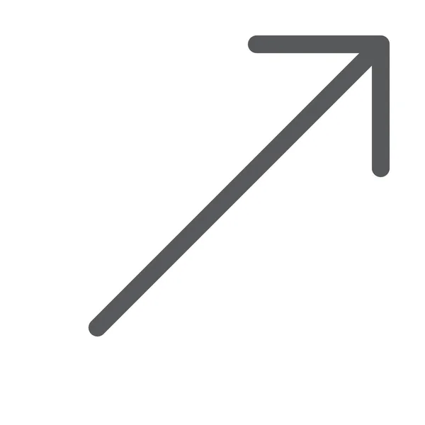 Pfeil Rechts Diagonales Symbol Umrissstil — Stockvektor