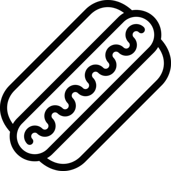 Icône Cuisine Brat Bratwurst Dans Style Contour — Image vectorielle