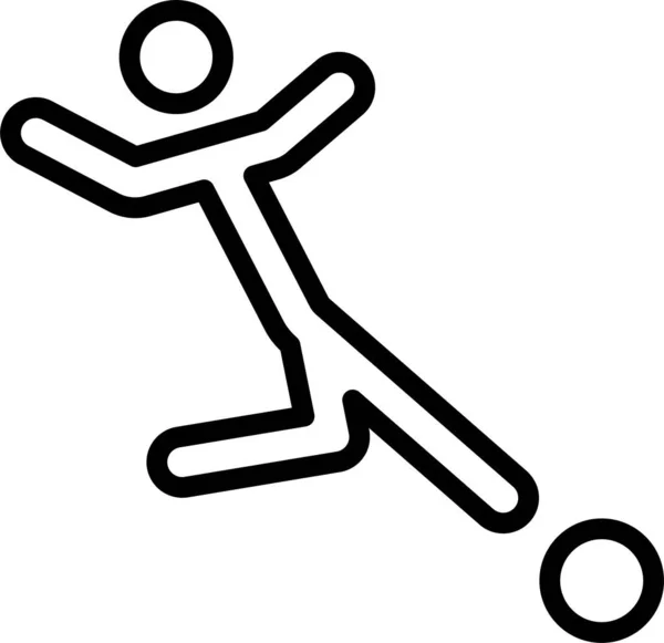 Икона Игры Футбол Стиле Абрис — стоковый вектор