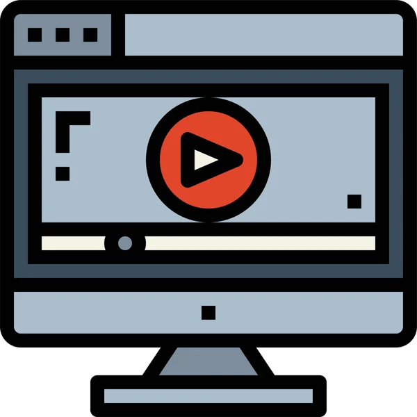 Internet Movie Multimedia Icon — Stock Vector