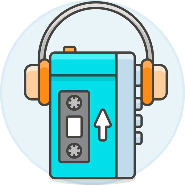 Retro Musikkassetten Symbol Der Kategorie Elektronikgeräte Geräte — Stockvektor