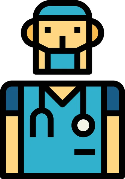 Médico Hombre Cirujano Icono — Vector de stock