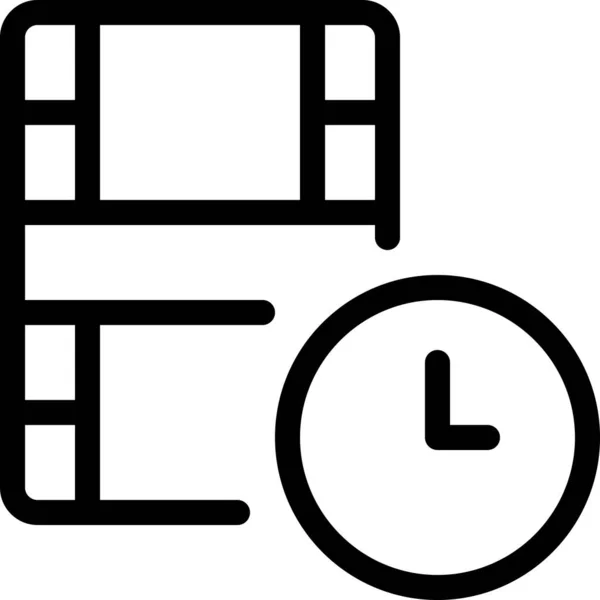 钟表编辑轮廓风格的电影图标 — 图库矢量图片