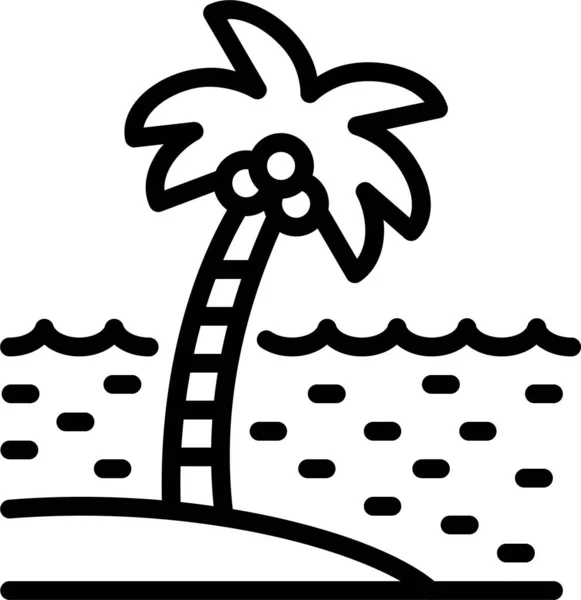 Beach Coconut Sea Icon Outline Style — Stock Vector