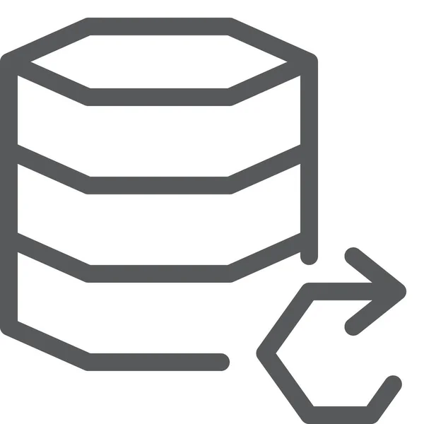 Datenbank Synchronisiert Datensymbol Umrissstil — Stockvektor