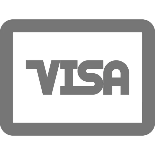 Visa Card Krediet Pictogram Grote Lijnen — Stockvector