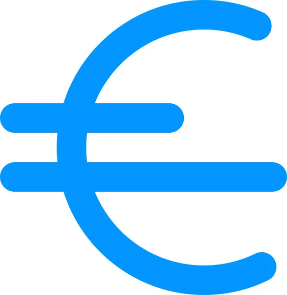 Moneda Euro Icono Financiero Estilo Esquema — Vector de stock