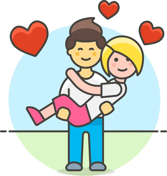 Novio Pareja Compromiso Icono Categoría Amor Romance — Vector de stock