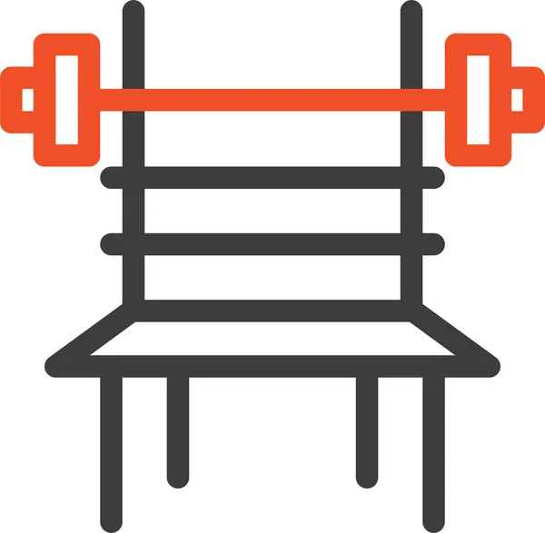 平衡哑铃健身图标 轮廓风格 — 图库矢量图片